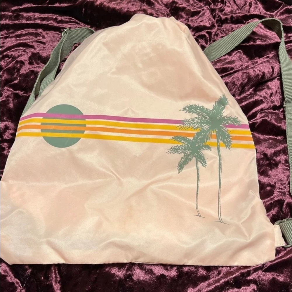 Pink and grey beach themed bag